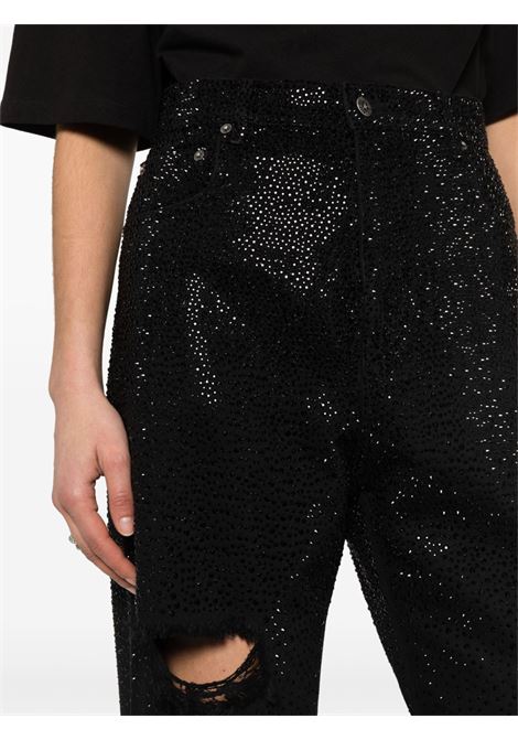 Black crystal-embellished tapered jeans - GOLDEN GOOSE women GOLDEN GOOSE | GWP00844P00147590100